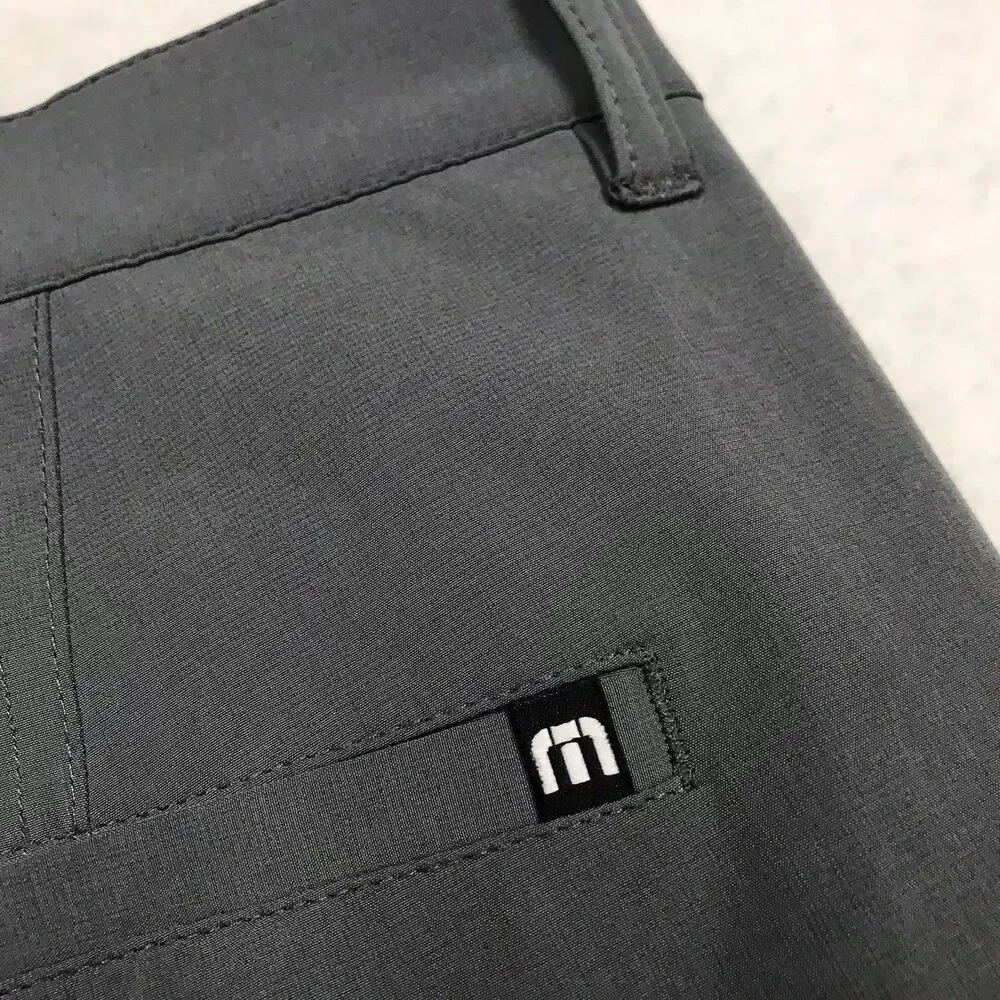 TRAVIS MATHEW Golf Shorts Men 35 Gray Performance Stretch Poly
